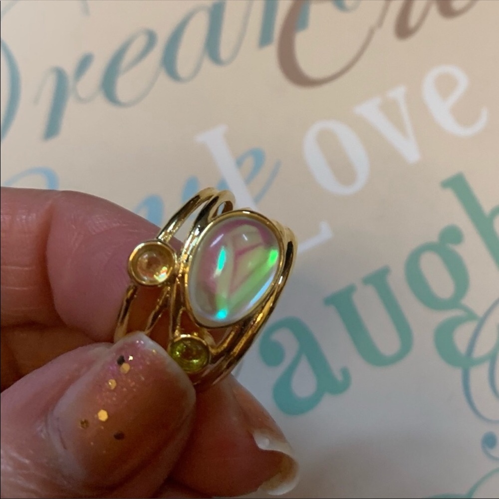 14 Gold Plated Moon Stone Ring - Picture 5 of 5